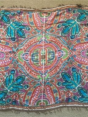 Multicolor Floral Medallion Scarf Wrap